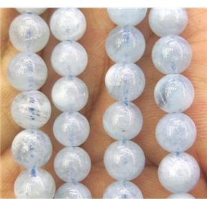natural Aquamarine beads, round, approx 6mm dia