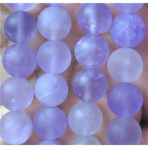 round matte Amethyst Beads, approx 6mm dia, 15.5 inches