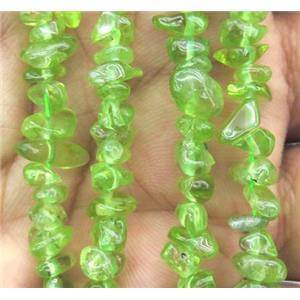 natural Peridot chip beads, approx 5-10mm