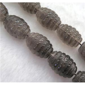 Smoky Quartz barrel beads, approx 15x20mm, 15.5 inches