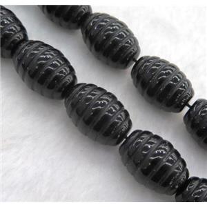 black onyx agate barrel beads, approx 15x20mm, 15.5 inches