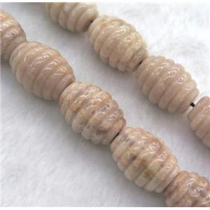 Sunstone barrel beads, approx 15x20mm, 15.5 inches