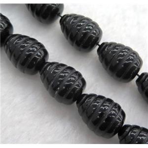black onyx agate teardrop beads, approx 15x20mm, 15.5 inches