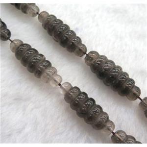 smoky quartz rice beads, approx 10x30mm, 15.5 inches