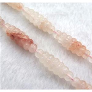 pink quartz rice beads, approx 10x30mm, 15.5 inches