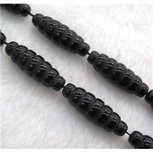 black agate onyx rice beads, approx 10x30mm, 15.5 inches