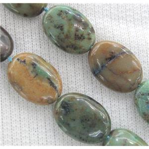 Azurite beads, flat oval, approx 10x14mm