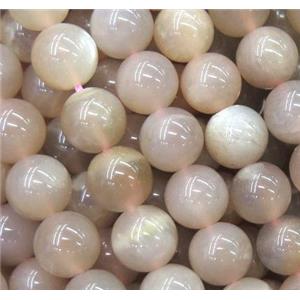 round sunstone beads, pink, AA-Grade, approx 4mm dia
