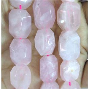 faceted freeform Rose Quartz nugget Beads, pink, approx 12-22mm