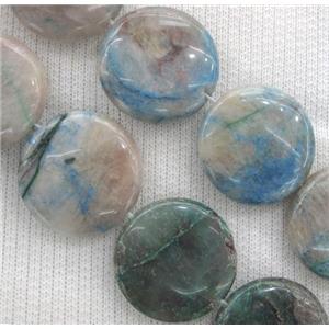 Azurite beads, flat-round, approx 25mm dia