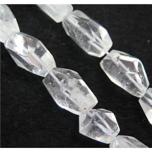 Clear Quartz bead, nugget, faceted freeform, approx 12-22mm