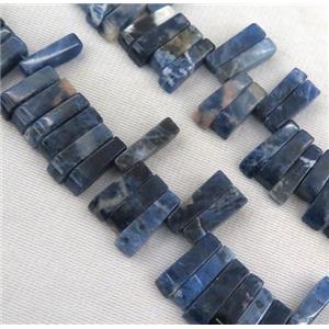 Sodalite beads, stick, blue, approx 15-18mm