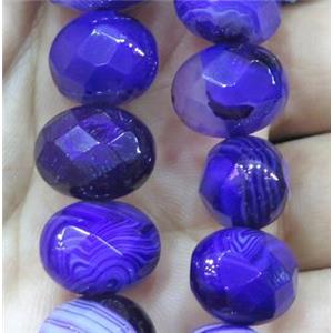 lavender stripe agate beads, faceted oval, approx 12x16mm