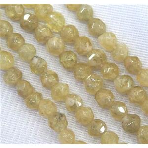 natural Yellow Garnet Beads, faceted freeform, approx 6mm dia