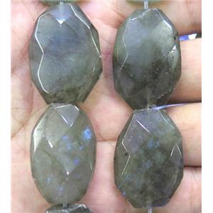 Labradorite beads, faceted freeform, approx 20-30mm