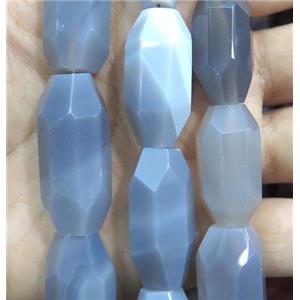 grey agate bead, freeform, approx 16x35mm, 11-13pcs per st