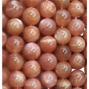 Sunstone beads, round, AAA-grade, approx  10mm dia