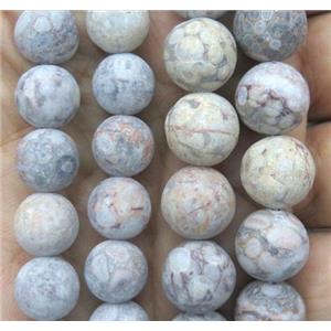 round leopard-skin jasper beads, matte, approx 6mm dia