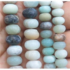 matte rondelle Amazonite beads, approx 6x10mm