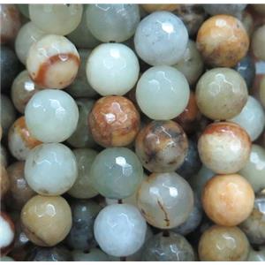 Chinese HuaXiu Jade Beads, faceted round, approx 8mm dia