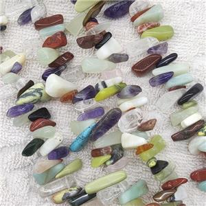mixed gemstone bead chips, freeform, approx 15-20mm