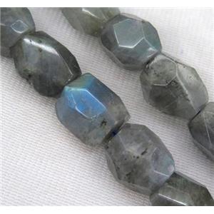 Labradorite beads, faceted freeform, approx 12-16mm