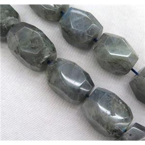 Labradorite bead, faceted freeform, approx 15-20mm