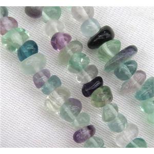 Fluorite chip beads, freeform, approx 6-10mm, 36 inches length