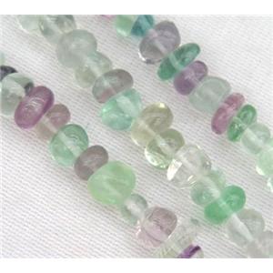 Fluorite beads chip, freeform, approx 6-10mm, 36 inches length