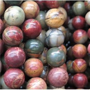 round Picasso Jasper Beads, approx 6mm dia, 15.5 inches