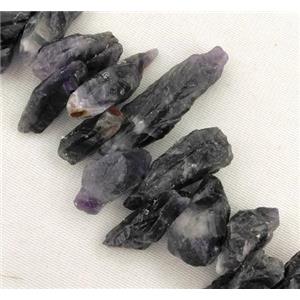 dogtooth Amethyst chips bead, dark-purple, freeform, approx 15-35mm
