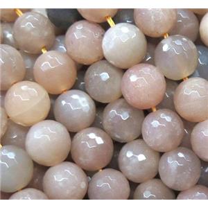 faceted round MoonStone Beads, AA-Grade, approx 10mm dia