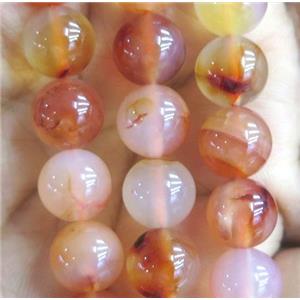 Red Carnelian beads, round, approx 12mm dia