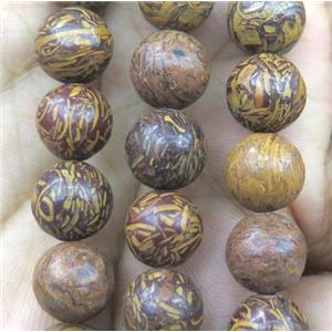 yellow Oak Jasper beads, round, approx 10mm dia