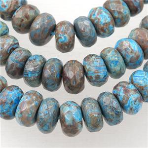 blue Oak Jasper beads, faceted rondelle, approx 5x8mm