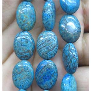 blue Oak Jasper beads, oval, approx 12x16mm
