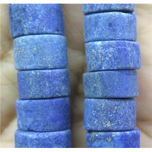 matte Lapis Lazuli bead, heishi, blue, approx 14-16mm dia