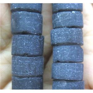 black onyx agate heishi bead, matte, approx 14-16mm dia