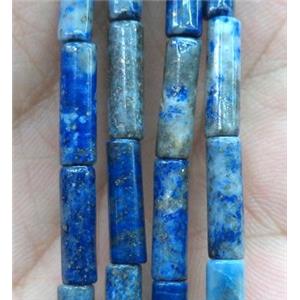 Lapis Luzili tube bead, blue, approx 4x13mm