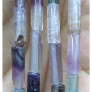 purple Fluorite tube beads, dye, approx 4x13mm
