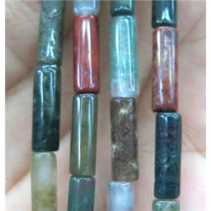 indian Agate tube beads, approx 4x13mm