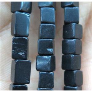 black jade cube beads, approx 4x4x4mm