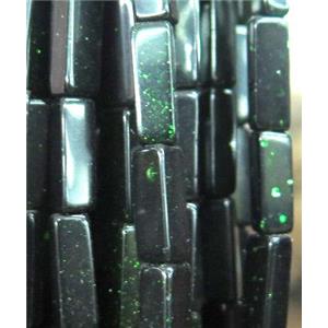 green SandStone cuboid beads, approx 4x13mm