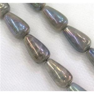 Labradorite bead, teardrop, AB color, approx 11x19mm