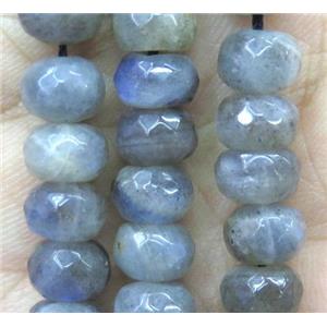 Labradorite bead, faceted rondelle, approx 4x6mm