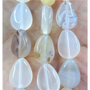 natural Heihua Agate bead, flat teardrop, approx 12x16mm