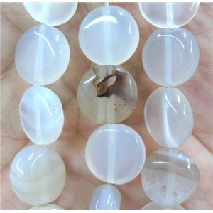 natural Heihua Agate bead, flat-round, approx 14mm dia