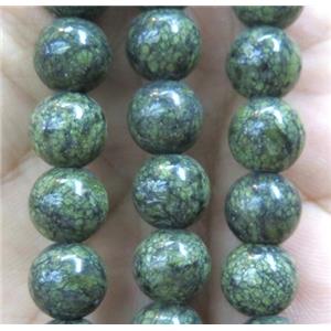 round Green Lace Jasper beads, approx 10mm dia