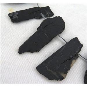 black tourmaline stick collar beads, approx 15-50mm