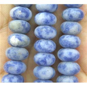 blue spotted dalmatian jasper beads, rondelle, matte, approx 5x8mm